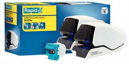 Accesorii de birou - CAPSATOR ELECTRIC 25 COLI 24/6 SUPREME 5025E ALB RAPID