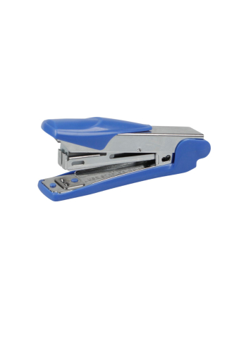 Accesorii de birou - Capsator metalic, 15 coli, capse 10/4, Optima MS15 - argintiu cu accesorii albastre