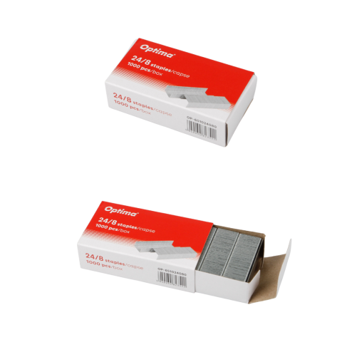 Accesorii de birou - Capse 24/8, 1000buc/cutie, Optima