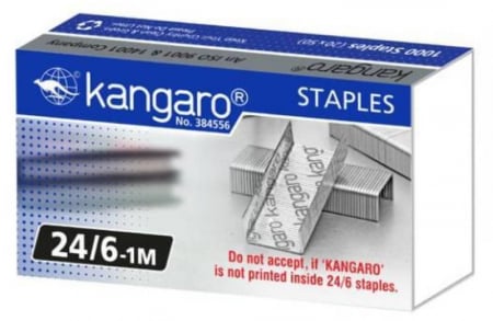 Capsatoare, capse, decapsatoare - Capse Kangaro 1M, 24/6, 30 coli, set 1000 buc