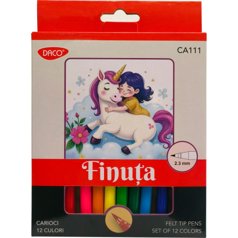 Carioci - Carioca 12 culori, vf. subtire, FINUTA DACO CA111