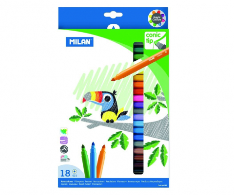 Produse si rechizite scolare - CARIOCA 18 CULORI VARF CONIC MILAN 80092