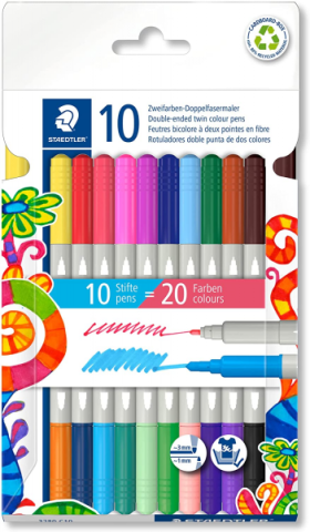 Produse si rechizite scolare - CARIOCA 2 CAPETE  1M 3MM CULORI DIFERITE 10/SET - Copie