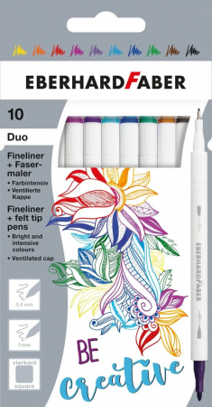 Produse si rechizite scolare - CARIOCI 10 CULORI 2 CAPETE (CARIOCA+LINER) EBERHARD FABER