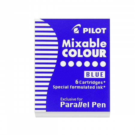 Instrumente de scris - CARTUSE CERNEALA 6/SET PARALLEL PEN ALBASTRA PILOT