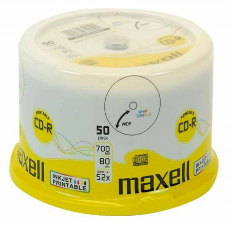 Accesorii IT - CD-R PRINTABIL 50/SET 700MB CAKEBOX MAXELL