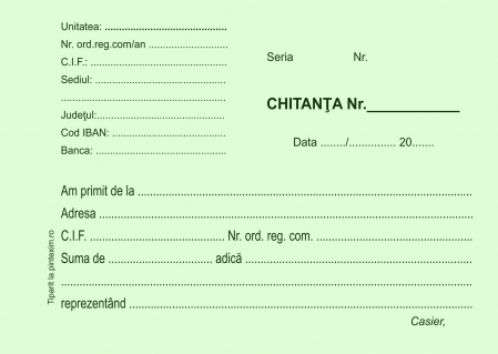 Chitantier autocopiativ A6 , 3 ex.(3 x 50 seturi) - personalizat [2]