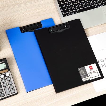 CLIPBOARD DUBLU FOAM NEGRU/ALBS ASORT. DELI [3]