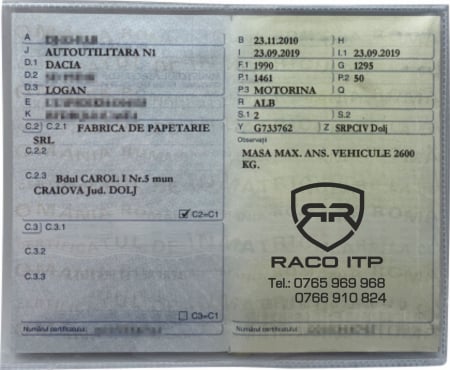 Coperte din plastic pt taloane auto - Coperta talon auto mic, 2 parti + buzunar