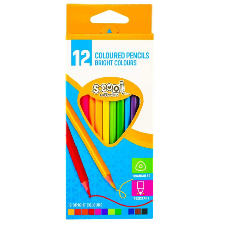 Produse si rechizite scolare - Creioane Color, 12 Culori/Set - S-COOL