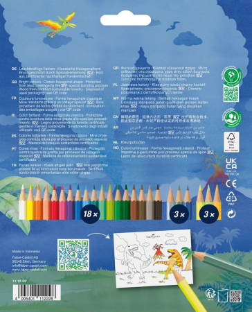 CREIOANE COLORATE 18+6 CULORI DINOZAURI FABER-CASTELL [1]