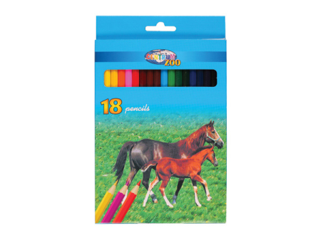 Produse si rechizite scolare - Creioane colorate 18 culori /set - Zoo Centrum 80170