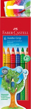 Produse si rechizite scolare - CREIOANE COLORATE 6 CULORI JUMBO GRIP FABER-CASTELL