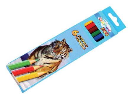 Produse si rechizite scolare - Creioane colorate 6 culori /set - ZOO Centrum 80167