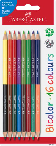 Produse si rechizite scolare - CREIOANE COLORATE BICOLORE 8*2 FABER-CASTELL