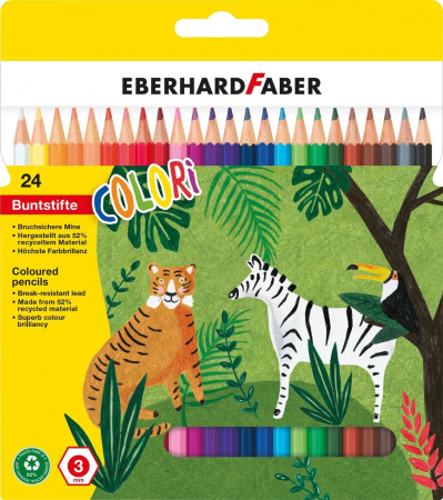 Produse si rechizite scolare - CREIOANE COLORATE PLASTIC 24 CULORI EBERHARD FABER