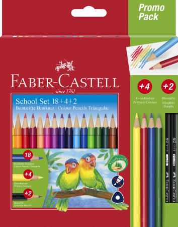 Produse si rechizite scolare - CREIOANE COLORATE TRIUNGHIULARE 18+4+2 PROMO FABER-CASTELL