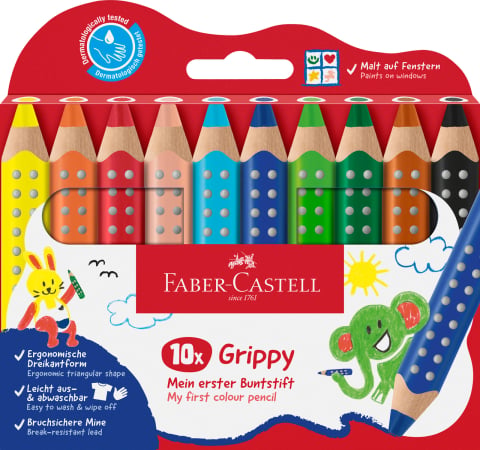 Instrumente de scris - CREIOANE COLORATE XXL 10 CULORI GRIPPY FABER-CASTELL