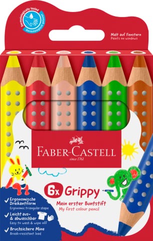 Instrumente de scris - CREIOANE COLORATE XXL 6 CULORI GRIPPY FABER-CASTELL