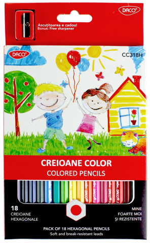 Produse si rechizite scolare - CREION COLOR 18 CULORI DACO CC318