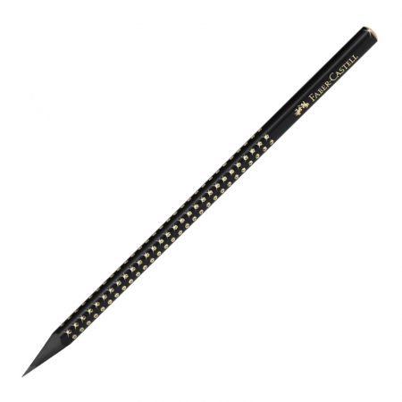 Instrumente de scris - CREION GRAFIT B GRIP SPARKLE LEMN NEGRU MIDNIGHT GOLD FABER-CASTELL