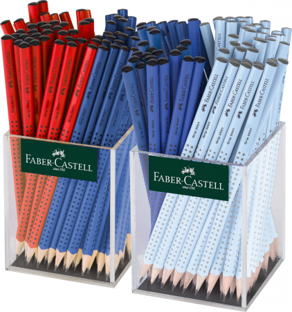 Produse si rechizite scolare - CREION GRAFIT FARA GUMA GRIP 2001 ROSU-ALBASTRU-BLEU 2*72 CUTIE PLASTIC FABER-CASTELL