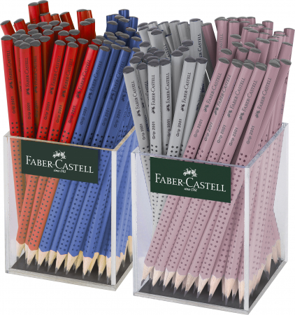 Produse si rechizite scolare - CREION GRAFIT FARA GUMA GRIP 2001 ROSU-ALBASTRU-ROSE 2*72 CUTIE PLASTIC FC