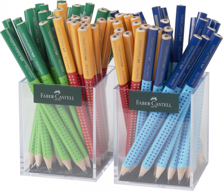 Produse si rechizite scolare - CREION GRAFIT FARA GUMA JUMBO TWO TONE 2*36 CUTIE PLASTIC FABER