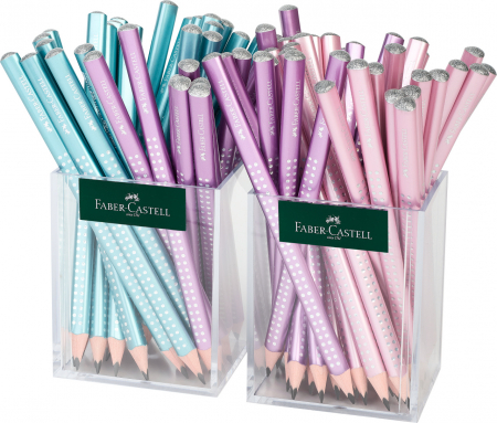 Produse si rechizite scolare - CREION GRAFIT SPARKLE JUMBO 2 x 36 CUTIE PLASTIC 2023 FABER-CASTELL