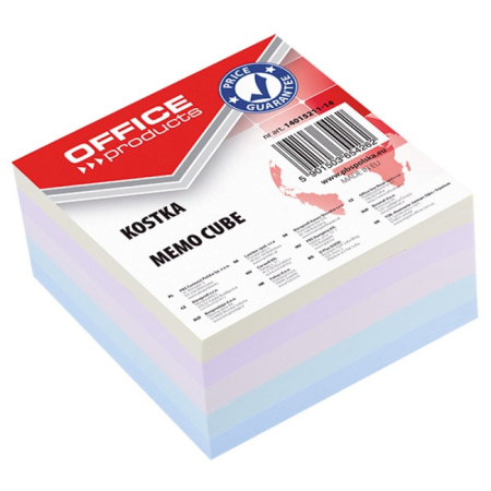 Rezerva cub notes - Cub hartie 85x85x40mm, Office Products V - hartie culori pastel asortate  OF-14053311-99