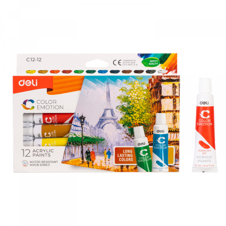 Produse si rechizite scolare - CULORI ACRILICE 12 CULORI 12ML DELI