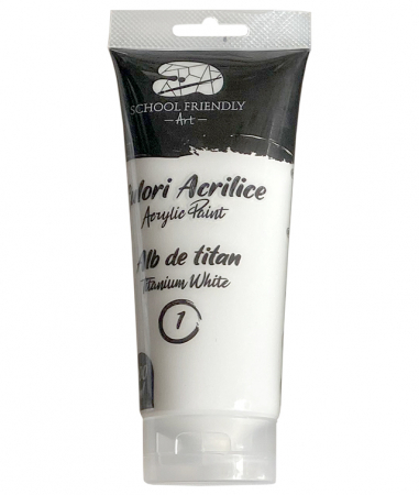 Produse si rechizite scolare - CULORI ACRILICE 200ML ALB TITAN PREMIUM SF ART PIGNA