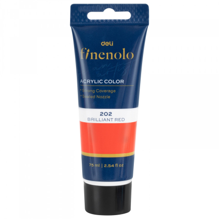 Produse si rechizite scolare - CULORI ACRILICE 75ML ROSU DELI