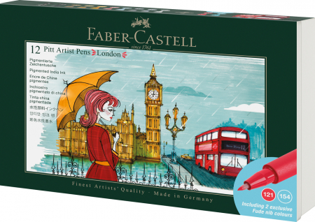Creioane - CUTIE 12 CULORI PITT ARTIST PEN CITIES LONDON FABER-CASTELL