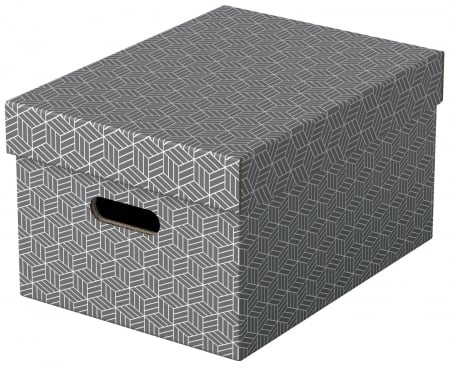 Cutii de arhivare - CUTIE DEPOZITARE CU CAPAC 36 x 26 x 20CM GRI RECICLAT FSC 3/SET ESSELTE