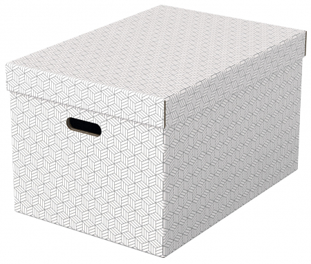 Cutii de arhivare - CUTIE DEPOZITARE CU CAPAC 51 x 35 x 30CM ALBA RECYCLED FSC 3/SET ESSELTE