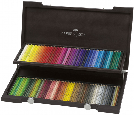 Produse si rechizite scolare - CUTIE LEMN 120 CREIOANE COLORATE POLYCHROMOS FABER-CASTELL