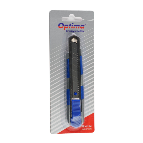 Accesorii de birou - Cutter Optima Premium, lama 18mm otel carbon, sina metalica, zinc cu rubber grip