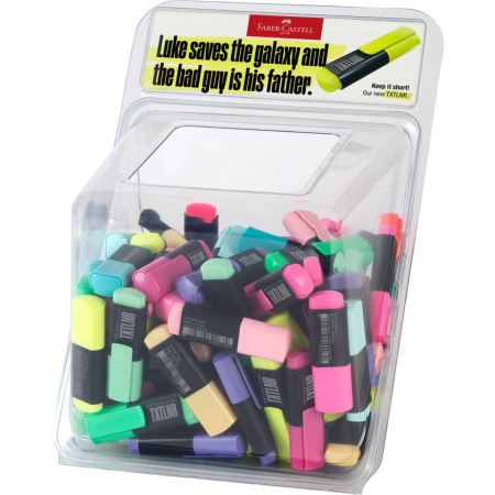 Produse si rechizite scolare - DISPLAY 100 BUC TEXTMARKER MINI SUPERFLUORESCENT SI PASTEL FABER-CASTELL
