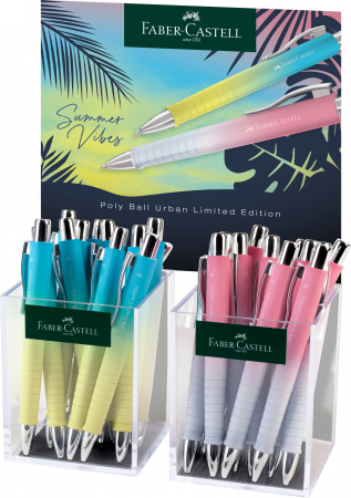 Produse si rechizite scolare - DISPLAY 24 BUC PIX CU MECANISM SI GRIP POLY BALL URBAN XB SUMMER 2024 FABER-CASTELL