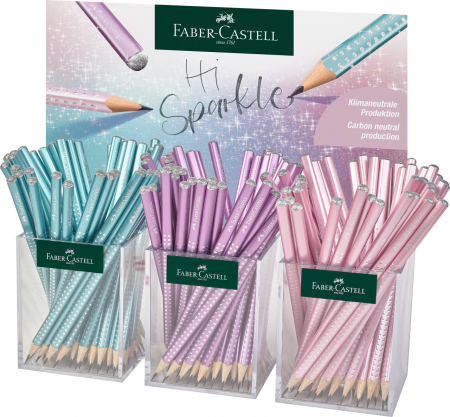 Produse si rechizite scolare - DISPLAY 3*48 BUC CREION GRAFIT SPARKLE SPRING 2023 FABER-CASTELL