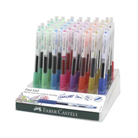 Produse si rechizite scolare - DISPLAY 40 BUC PIX CU GEL 0.7MM FAST GEL FABER-CASTELL