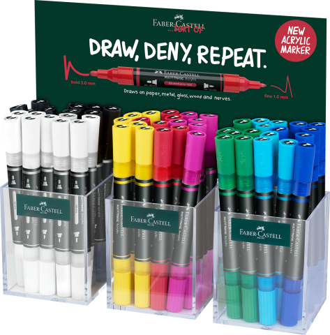 Produse si rechizite scolare - DISPLAY 54 MARKERE ACRILICE MULTIMARK FABER-CASTELL