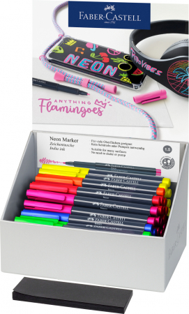 Produse si rechizite scolare - DISPLAY 60 BUC MARKER CREATIV NEON FABER-CASTELL