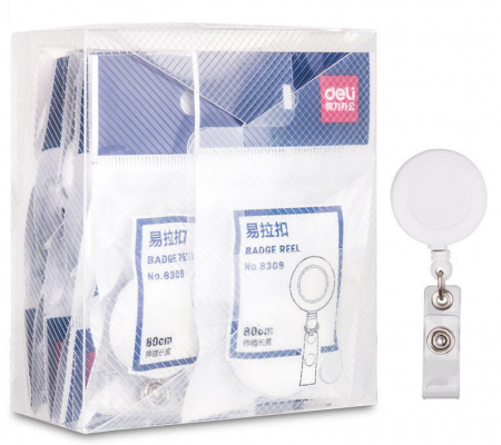 DISPOZITIV CU SNUR RETRACTABIL SET 12 BUCATI 80 CM ALB DELI [1]