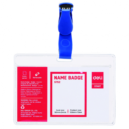 Accesorii de birou - ECUSON ORIZONTAL CU CLIPS 90*54MM DELI