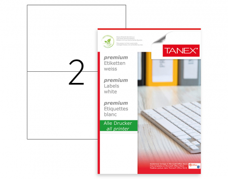 Etichete - ETICHETE 2/A4 210*148.5MM COLTURI DREPTE 100/TOP TANEX