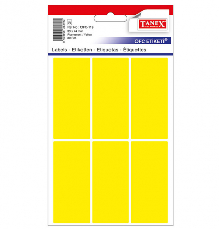 Etichete - ETICHETE 33*74MM COLTURI ROTUNDE GALBENE 30/SET TANEX
