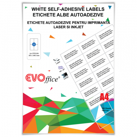 Etichete - Etichete albe autoadezive pt imprimante 4/A4 - 105*148.5 mm 100 coli/top - colturi drepte 