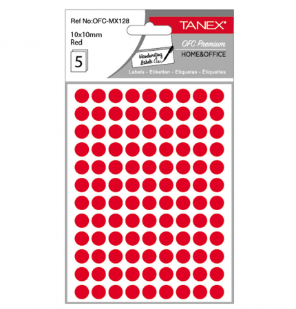 Hartie si articole din hartie - ETICHETE ROTUNDE 10MM ROSII 540/TIPLA TANEX
